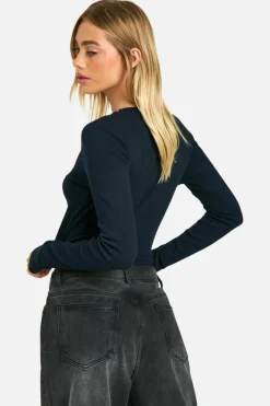 Long Sleeve Tops*boohoo Health Club Retreat Long Sleeve Top navy