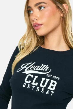 Long Sleeve Tops*boohoo Health Club Retreat Long Sleeve Top navy