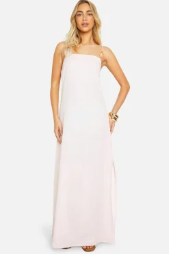 Cami Dresses*boohoo Heart Bead Strap Column Maxi Dress pale pink