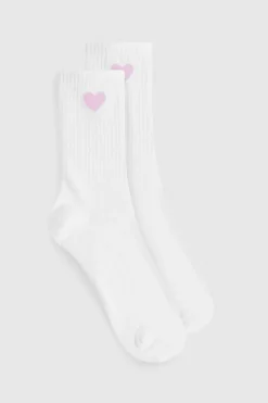 Tights & Socks|Tights & Socks*boohoo Heart Detail Single Sock pink