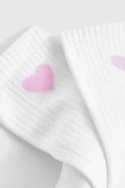 Tights & Socks|Tights & Socks*boohoo Heart Detail Single Sock pink