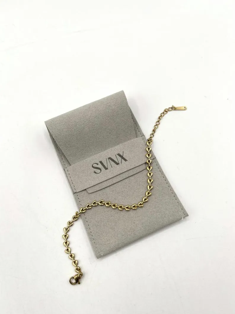 Bracelets*SVNX Heart Link Bracelet in Gold