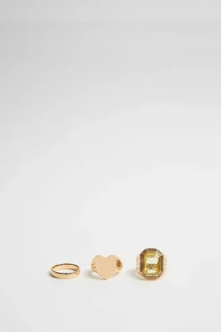 Rings*NastyGal Heart Ring Pack gold