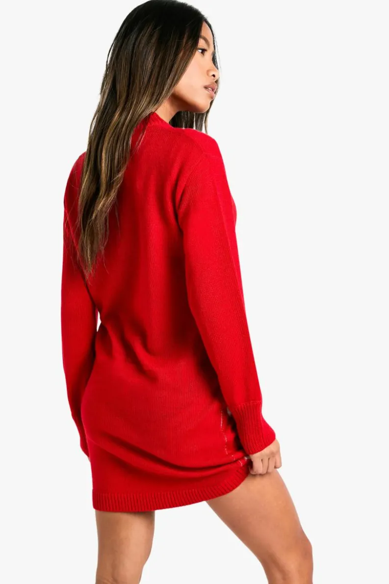 Jumper Dresses|Jumper Dresses*boohoo Hearts Jumper Dress red