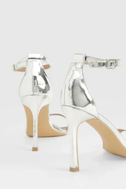 Heels*boohoo High 2 Part Barely There Heels silver