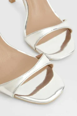 Heels*boohoo High 2 Part Barely There Heels silver