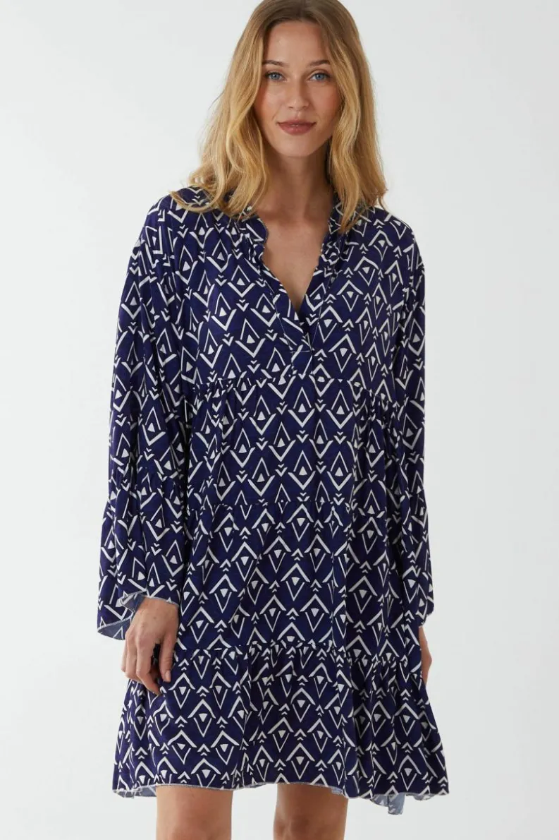 Smock Dresses*Blue Vanilla High Low Smock Dress Dark Blue