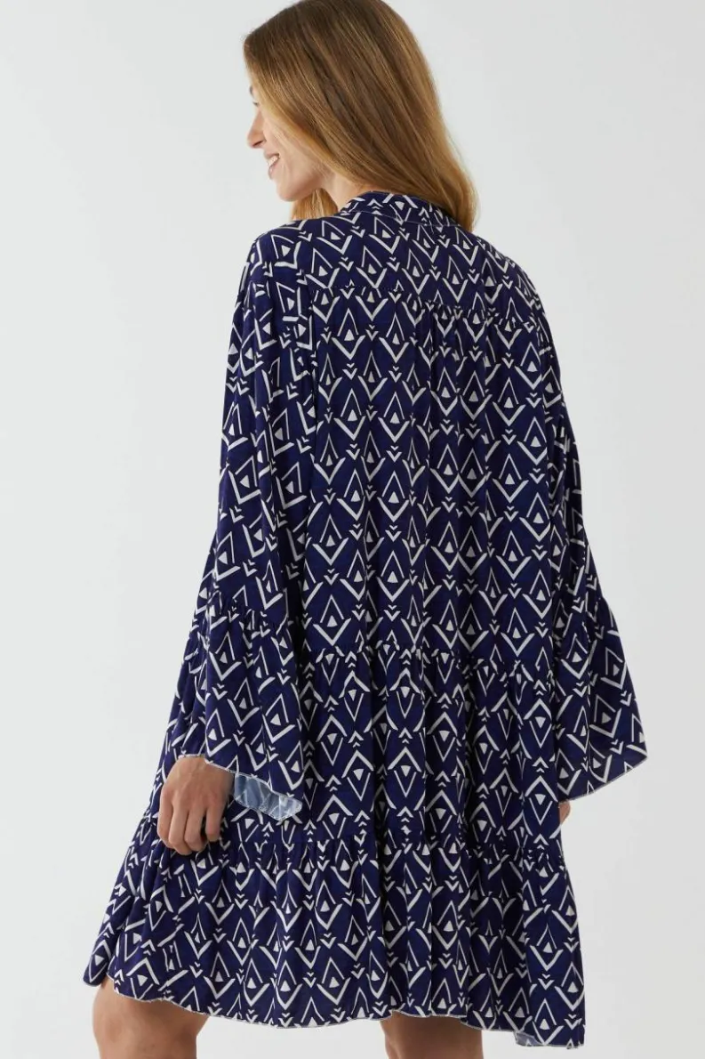 Smock Dresses*Blue Vanilla High Low Smock Dress Dark Blue