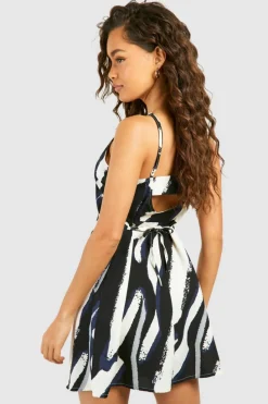 Smock Dresses*boohoo High Neck Zebra Mini Dress black