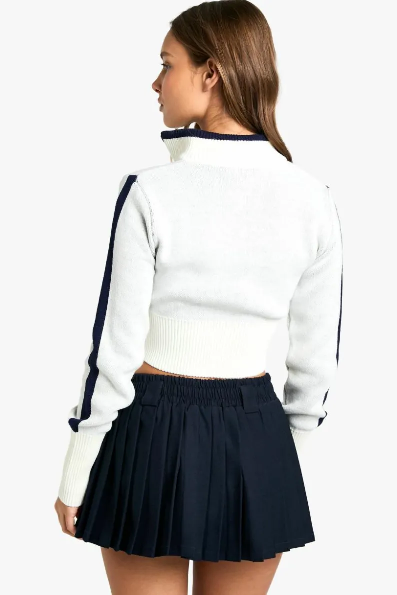 Jumpers|Knitwear*boohoo High Neck Zip Through Crop Fitted Jumper cream
