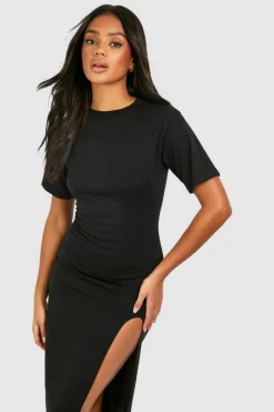 T-Shirt Dresses|Shirt Dresses*boohoo High Split Midaxi T-shirt Dress black