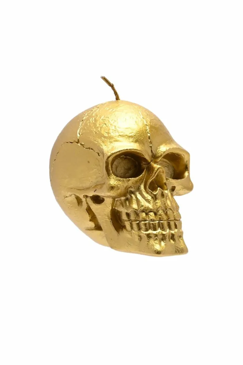 Candles & Diffusers|Candles*The Novelties Company Hocus Pocus Halloween Gold Skull Shaped Candle Multi
