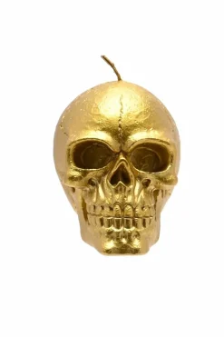 Candles & Diffusers|Candles*The Novelties Company Hocus Pocus Halloween Gold Skull Shaped Candle Multi