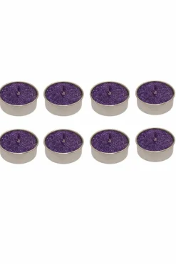 Candles & Diffusers|Candles*The Novelties Company Hocus Pocus Halloween Purple Glitter Tealight Candles Set of 8 with Haunted House Fragrance Multi