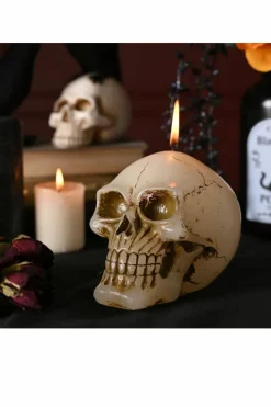 Candles & Diffusers|Candles*The Novelties Company Hocus Pocus Novelties Large Skull Candle Off White