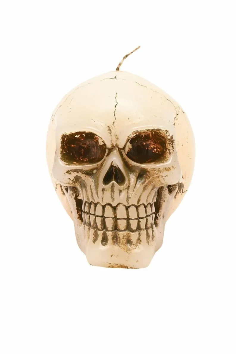 Candles & Diffusers|Candles*The Novelties Company Hocus Pocus Novelties Large Skull Candle Off White