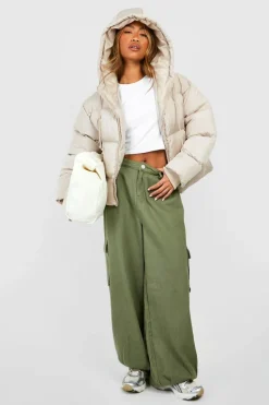 Up To 80% Off Winter Warmers|Puffer Jackets*boohoo Hooded Padded Puffer Jacket stone