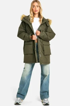 Up To 80% Off Winter Warmers|Parkas*boohoo Hooded Pocket Detail Parka khaki