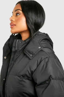 Up To 80% Off Winter Warmers|Puffer Jackets*boohoo Hooded Puffer Jacket black
