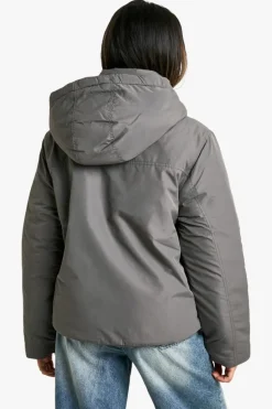 Up To 80% Off Winter Warmers|Puffer Jackets*boohoo Hooded Short Puffer Jacket charcoal