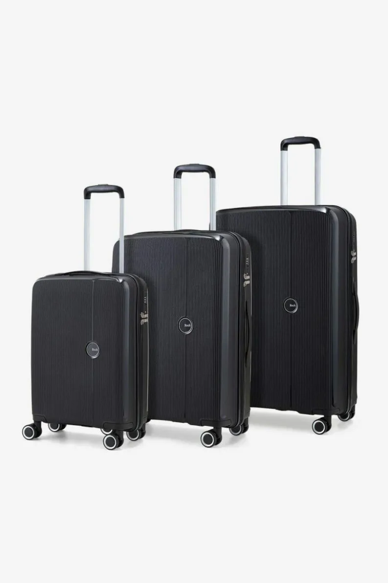Handbags*Rock Hudson 8 Wheel Hardshell Suitcase 3pc Set Black