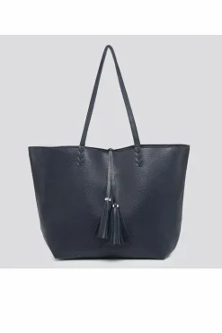 Handbags|Tote Bags*Kitise 2IN1 Large Tassle Tie Closure Tote bag with Small Pouch Navy
