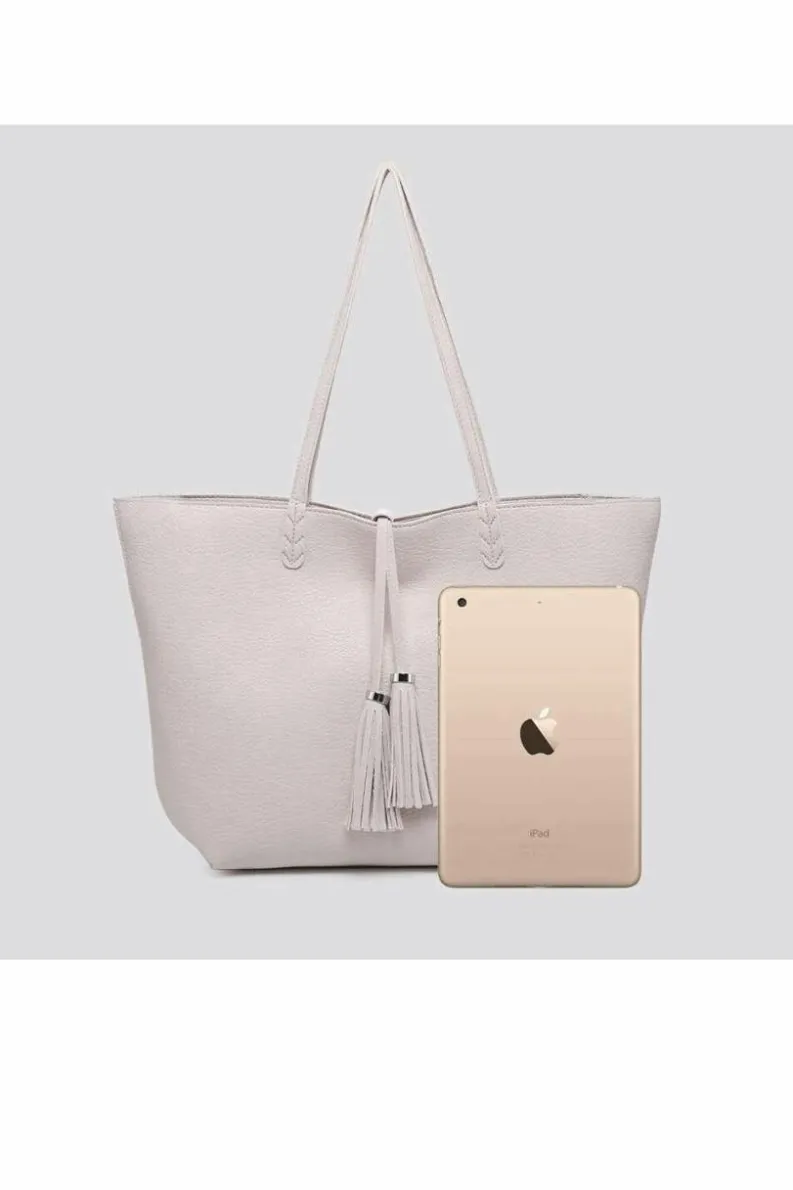 Handbags|Tote Bags*Kitise 2IN1 Large Tassle Tie Closure Tote bag with Small Pouch Navy