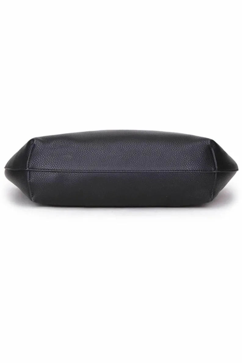 Handbags|Tote Bags*Kitise 2in1 Set Large Tote 2 Tone Reversible Tote Handbag with Small Messenger Bag Black