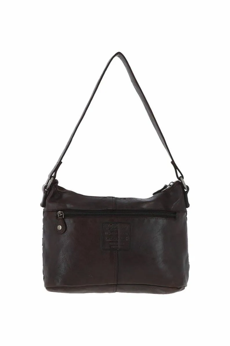 Shoulder Bags*Ashwood Leather Incanto Infinito' Vintage Woven Leather Shoulder Bag Dark Brown
