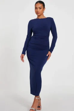 Bodycon Dresses*Quiz Petite Ruched Midaxi Dress Indigo