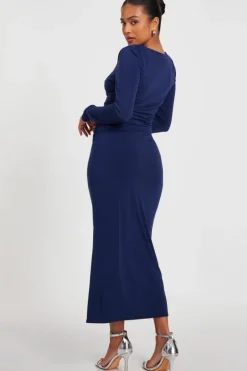 Bodycon Dresses*Quiz Petite Ruched Midaxi Dress Indigo