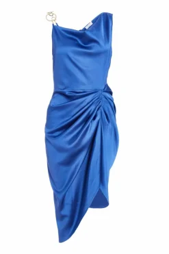 Midi Dresses*Quiz Satin Ruched Midi Dress Indigo