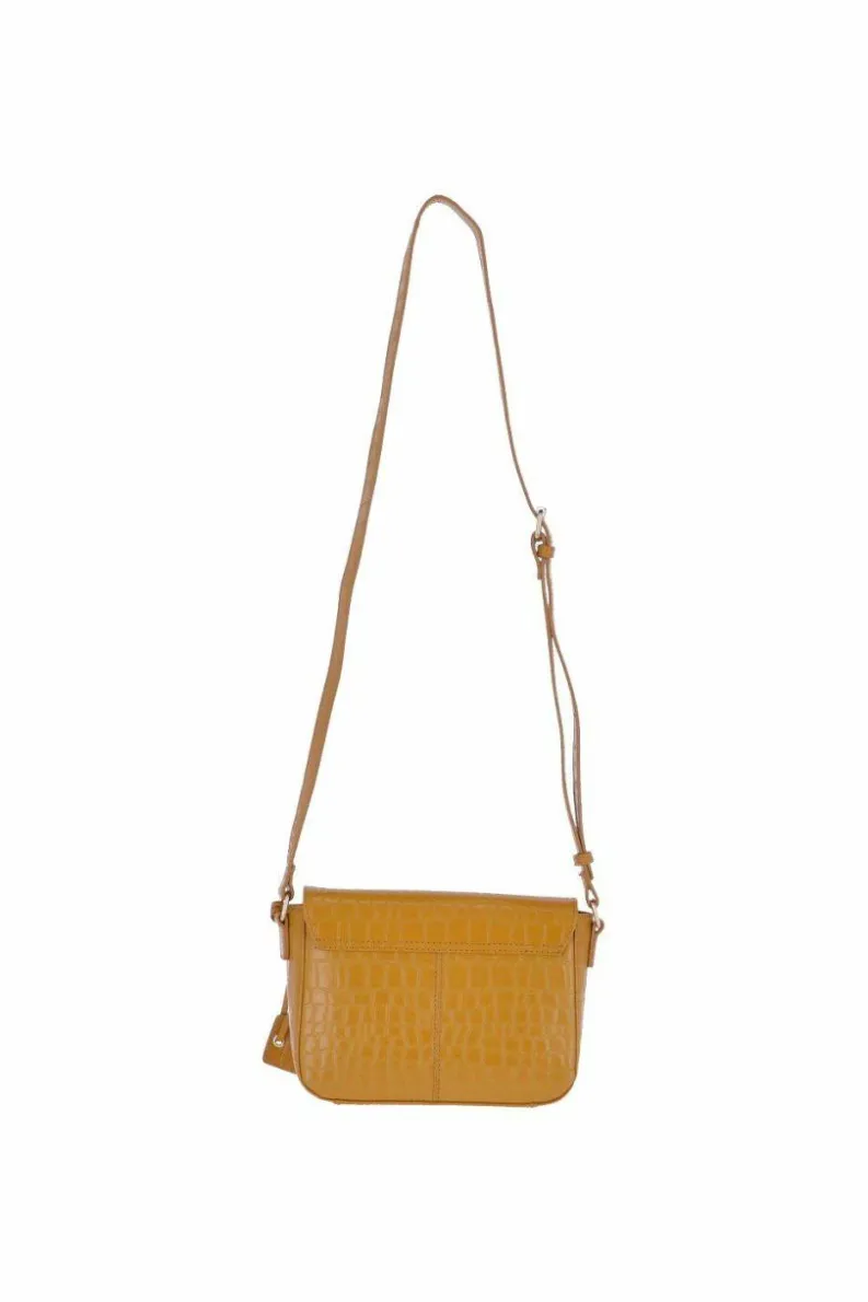 Cross-Body Bags*Ashwood Leather Intenso Gialo' Croc-Embossed Leather Crossbody Bag Mustard