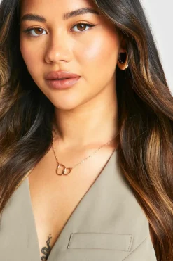 Necklaces*boohoo Interlocking Pendant Chain Necklace gold