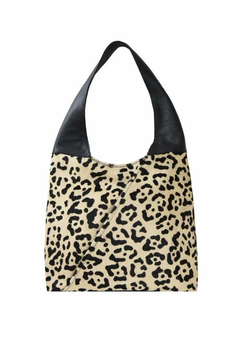 Shoulder Bags*Sostter Ivory Leopard Print Leather Shoulder Hobo Bag Cream