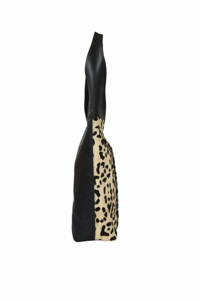 Shoulder Bags*Sostter Ivory Leopard Print Leather Shoulder Hobo Bag Cream