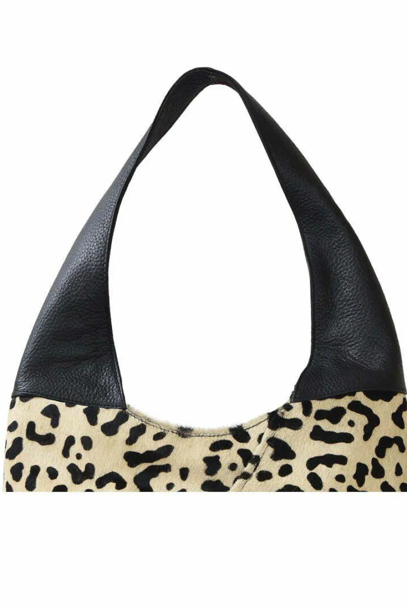 Shoulder Bags*Sostter Ivory Leopard Print Leather Shoulder Hobo Bag Cream