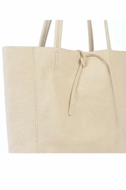 Tote Bags*Sostter Pebbled Leather Tote Shopper | BYAXY Ivory