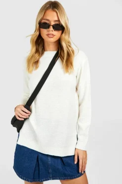 Jumpers*boohoo Round Neck Lightweight Jumper ivory