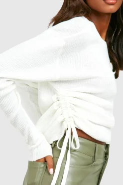 Jumpers|Jumpers & Cardigans*boohoo Ruched Side Jumper ivory
