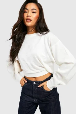 Jumpers|Jumpers & Cardigans*boohoo Tie Back Jumper ivory