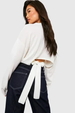 Jumpers|Jumpers & Cardigans*boohoo Tie Back Jumper ivory