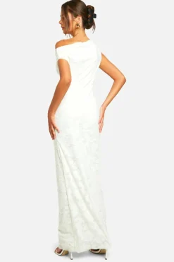 Maxi Dresses*boohoo Jacquard Floral Twist Strap Maxi Dress ivory