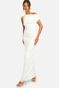 Maxi Dresses*boohoo Jacquard Floral Twist Strap Maxi Dress ivory