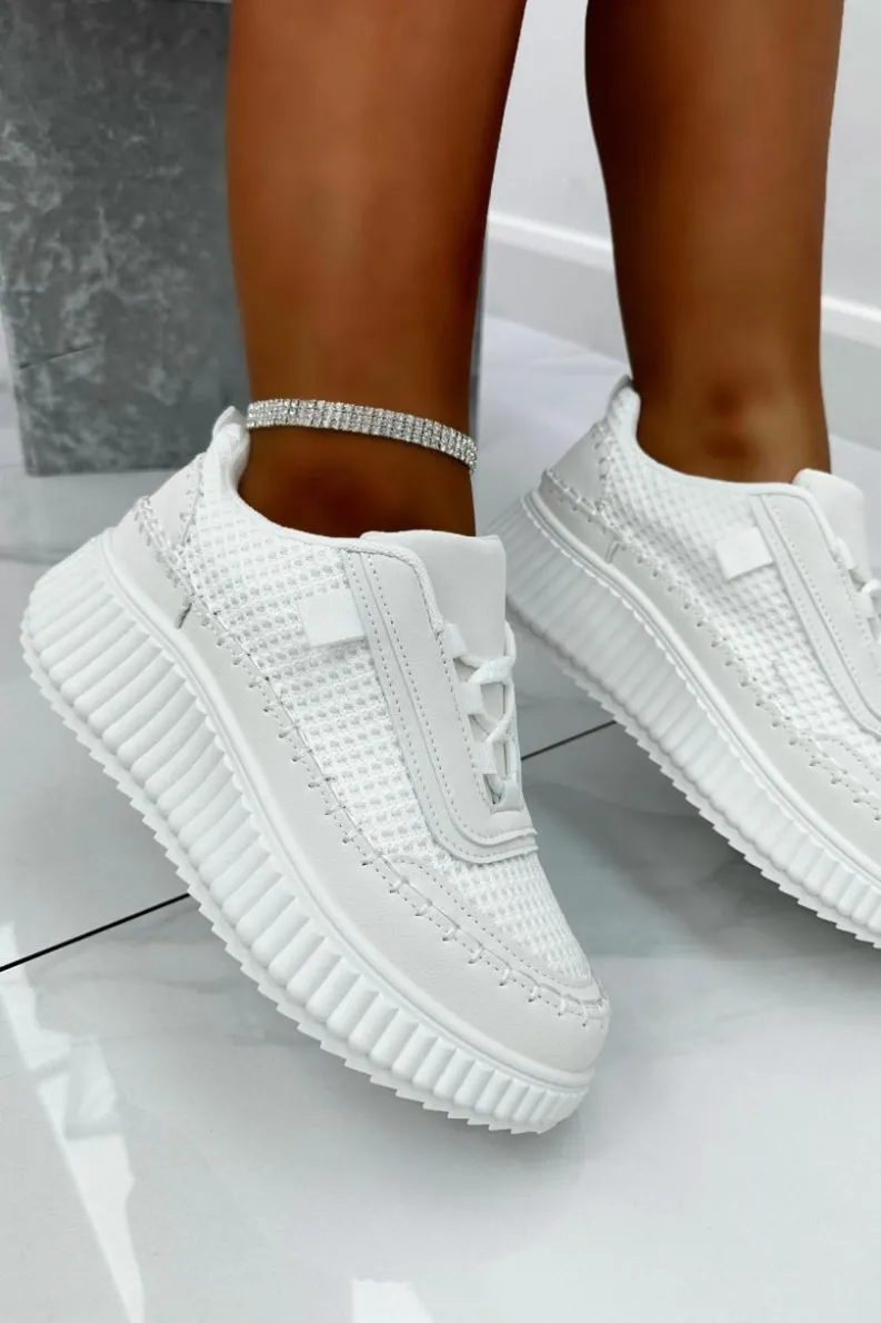 Trainers*Love Lemonade Khloe Woven Platform Trainer White