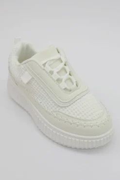Trainers*Love Lemonade Khloe Woven Platform Trainer White