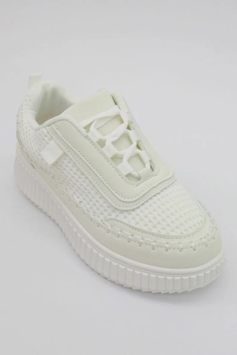 Trainers*Love Lemonade Khloe Woven Platform Trainer White