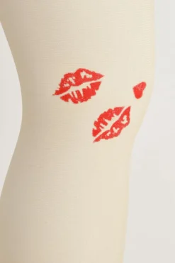 Tights & Socks|Tights & Socks*boohoo Kiss Print Tights nude