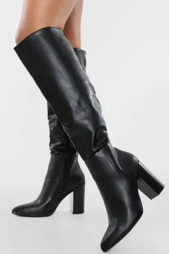 Over The Knee Boots|Knee High Boots*boohoo Knee High Heeled Boots black
