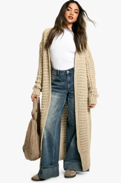 Cardigans|Knitwear*boohoo Knit Longline Cardigan oatmeal
